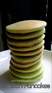 Pandan pancake soft and fluffy recipe green pancake. Pandan Pancakes
