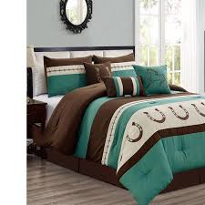 duvets queen king bed teal blue brown