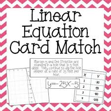 linear equation card match slope