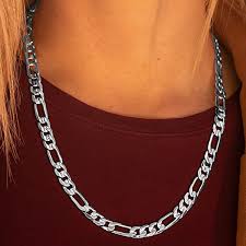 silver chain plated figaro fashion
