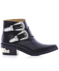 Toga Pulla Polished Leather Buckled Boots