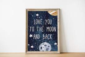 Moon And Back Space Printable Wall Art