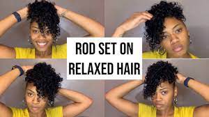 rod set on relaxed hair using perm rods