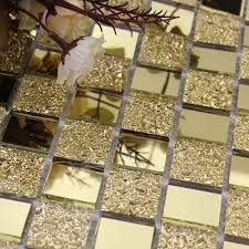 Whole Mirror Tile Backsplash Gold