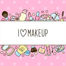 cute makeup border your design stock