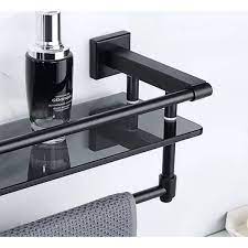 Black Glass Shelf Bathroom Shelf