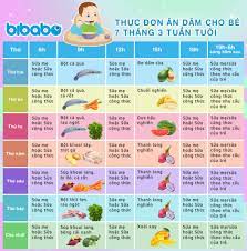 Thực đơn ăn dặm truyền thống cho bé 7 tháng - Tuần 3 (Dành cho bé ăn dặm  tích cực - Ngày ăn 1-2 bữa) - bibabo.vn