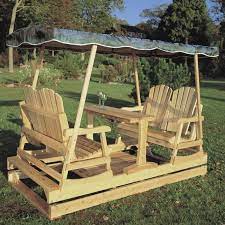 cedar wood garden chair double glider 4