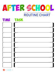 After School Routine Chart Printable Free Customizable