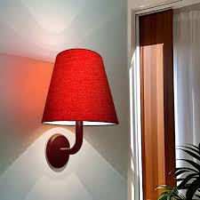 Wall Sconce Lamp With Red Fabric