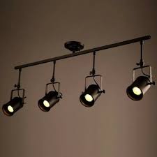 4 Lights Vintage Industrial Ceiling Lamp Edison Track Lighting Spotlight Fixture 761780098853 Ebay