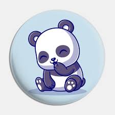 cute panda sitting cartoon pin
