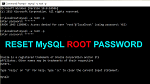 reset mysql root pword on windows