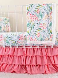 watercolor fl crib sheet pink