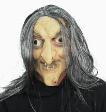 halloween witch mask scary latex old