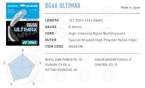 Yonex Bg66 Ultimax Badminton String