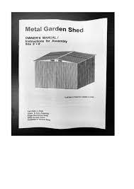 metal garden shed owner s manual manuals