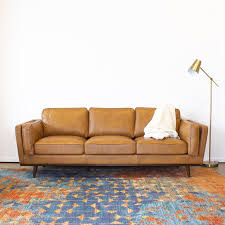 the mid century leather sofa