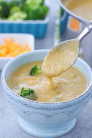 healthy broccoli cheddar soup with