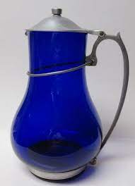 Mckee Cobalt Glass Syrup Pitcher With