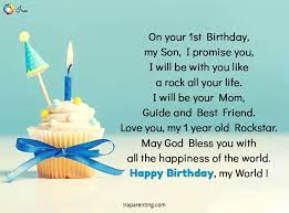 Birthday wishes for mom from son wishing you a peaceful birthday ma. Awesome 1st Birthday Wishes For Baby Boy Ira Parenting