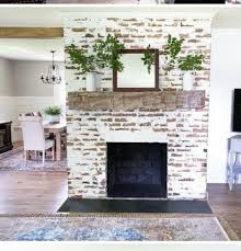 Painted Brick Brick Fireplace