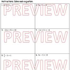 Two Step Equations Coloring Activity
