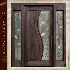 Tulip Stained Glass Door Craftsman