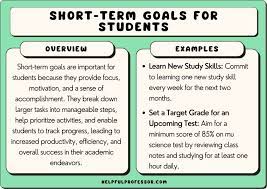101 short term goals for students 2024