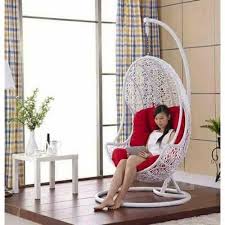 Wrought Iron White Hanging Swing Chair