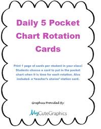 Daily 5 Pocket Chart Rotation Cards