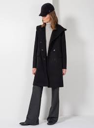 Wool And Cashmere Black Hooded Coat