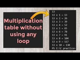 how to create multiplication table