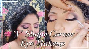 v shape corner eye makeup learn easy