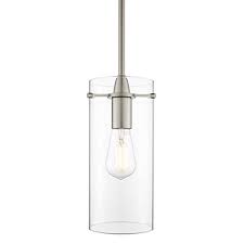 Effimero Large Hanging Pendant Light Brushed Nickel Kitchen Island Light Clear Glass Shade Ll P315 Bn Farmhouse Goals