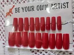 acrylic red artificial nails