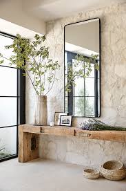 Reclaimed Wood Console Table On Stone