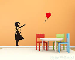 banksy girl balloon silhouette wall art