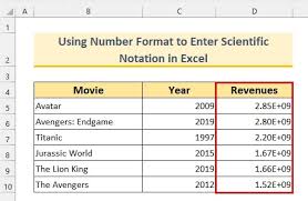 how to do scientific notation in excel