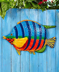 Fish Shape Tropical Metal Wall Art