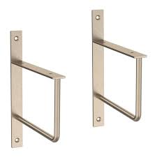 This is the 2nd time these shelf brackets have been here. Liberty 6 In Nickel Steel U Shaped Decorative Shelf Bracket 2 Pack S43791c Nic U The Home Depot