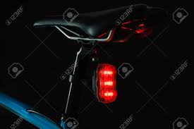 Close Up Of Illuminated Bicycle Tail Light On Black Background Stock Photo Picture And Royalty Free Image Image 131871141