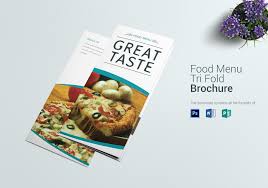Menu Brochure Template Word Trifold Food Design In Psd
