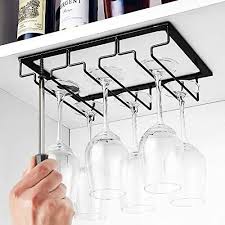 4pcs Wine Glass Rack Under Cabinet
