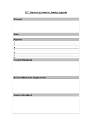 Weekly Agenda Template In Word And Pdf Formats