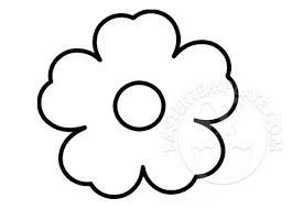 Five Petal Flower Coloring Page Easter Template