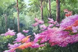 Beauty Of Flowers Forest Watercolor On