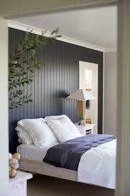 Dark Painted Wood Paneling Feature Wall
