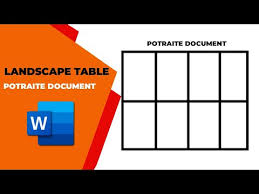 how to make landscape table in portrait