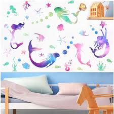 Creative Mermaid Wall Stickers L And